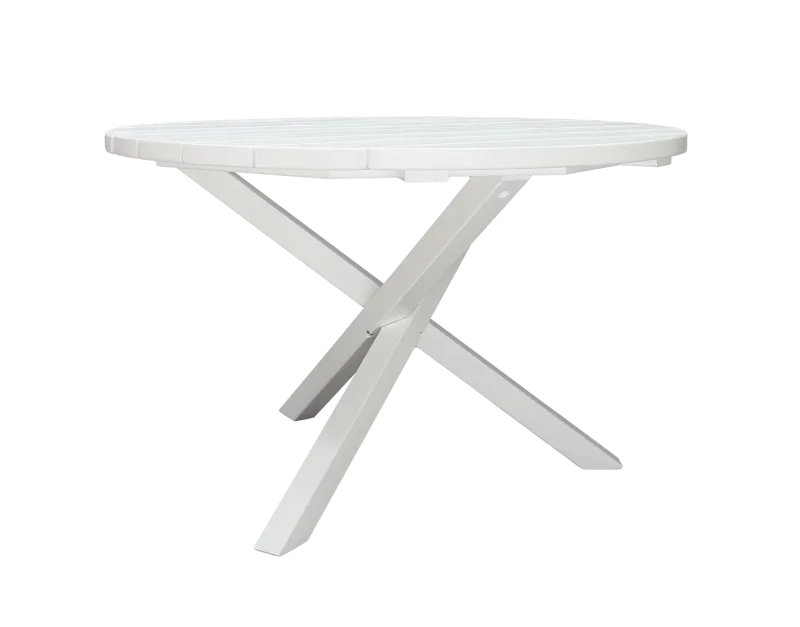 Trädgårdsbord Scottsdale Round Vit Ø 112 cm - Vit - Utemöbler & utemiljö - Utebord & trädgårdsbord - Matbord utomhus