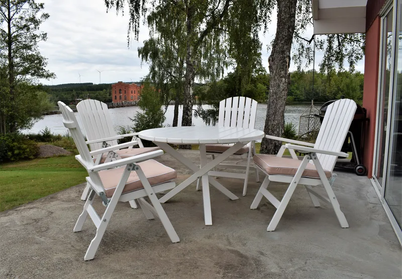 Trädgårdsbord Scottsdale Round Vit Ø 112 cm - Vit - Utemöbler & utemiljö - Utebord & trädgårdsbord - Matbord utomhus