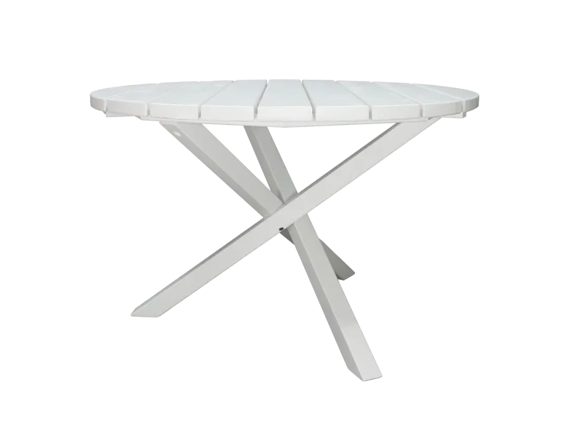 Trädgårdsbord Scottsdale Round Vit Ø 112 cm - Vit - Utemöbler & utemiljö - Utebord & trädgårdsbord - Matbord utomhus