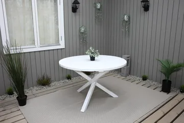 Trädgårdsbord Scottsdale Round Vit Ø 112 cm - Vit - Utemöbler & utemiljö - Utebord & trädgårdsbord - Matbord utomhus