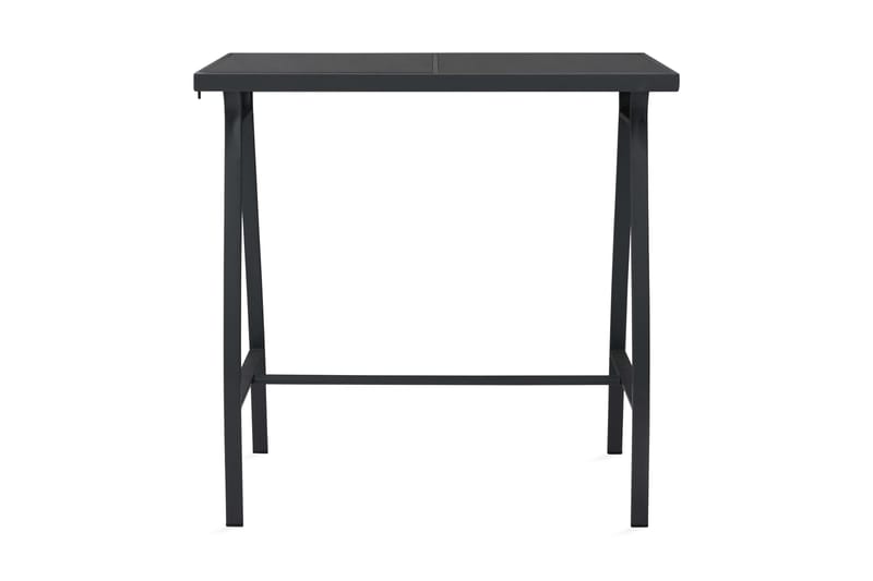 Trädgårdsbord svart 110x60x110 cm härdat glas - Svart - Matbord utomhus