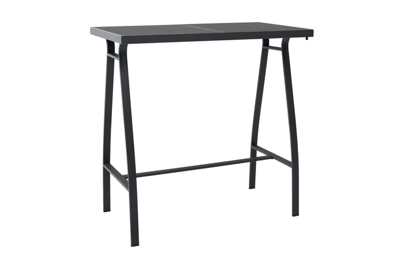 Trädgårdsbord svart 110x60x110 cm härdat glas - Svart - Matbord utomhus