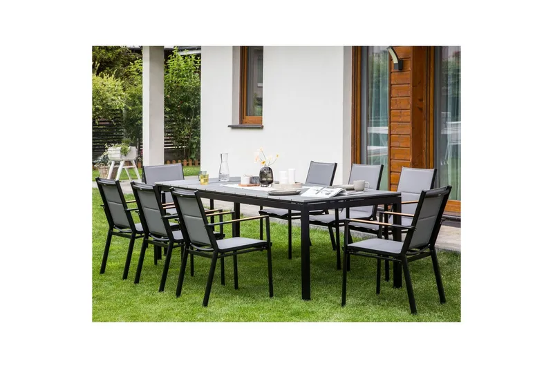 Trädgårdsbord Tofane Grå/svart - Grå/svart - Utemöbler & utemiljö - Utebord & trädgårdsbord - Matbord utomhus