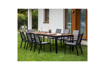 Trädgårdsbord Tofane Ljus trä/svart - Ljus trä/svart - Utemöbler & utemiljö - Utebord & trädgårdsbord - Matbord utomhus