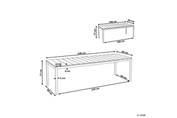 Trädgårdsbord Tofane Ljus trä/svart - Ljus trä/svart - Utemöbler & utemiljö - Utebord & trädgårdsbord - Matbord utomhus