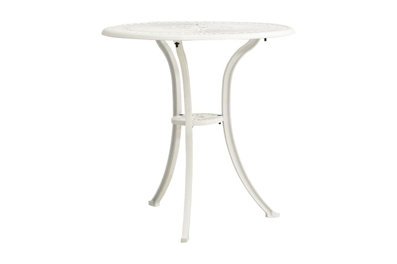 Trädgårdsbord vit 62x62x65 cm gjuten aluminium - Vit - Cafébord