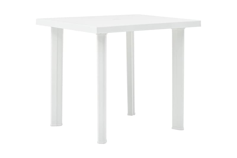 Trädgårdsbord vit 80x75x72 cm plast - Vit - Matbord utomhus