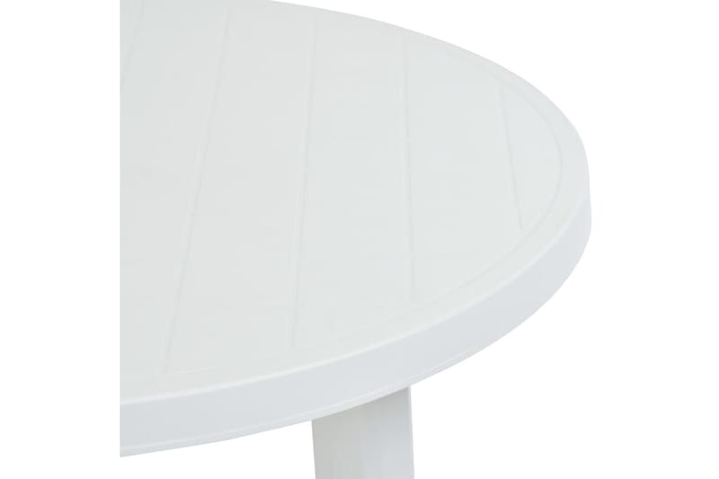 Trädgårdsbord vit 89 cm plast - Vit - Matbord utomhus