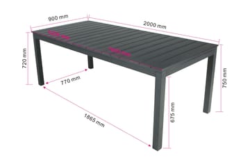 Tunis 205/305x90 rektangulärt förlängningsbart - Utemöbler & utemiljö - Utebord & trädgårdsbord - Matbord utomhus
