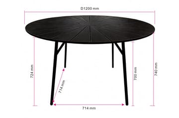 Tunis Matbord utomhus 120cm rund - Svart/Svart - Utemöbler & utemiljö - Utebord & trädgårdsbord - Matbord utomhus