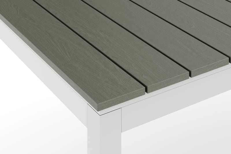 Tunis Matbord utomhus 205/305x90 cm rektangulärt förlängningsbart - Vit/Grå - Utemöbler & utemiljö - Utebord & trädgårdsbord - Matbord utomhus