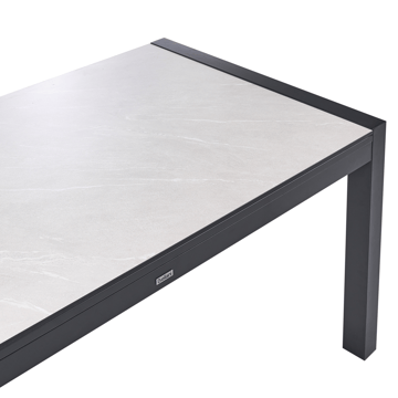 Utdragbart Matbord utomhus Binasco 160/220 cm - Beige/Svart - Utemöbler & utemiljö - Utebord & trädgårdsbord - Matbord utomhus