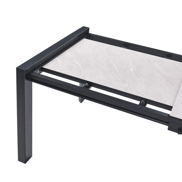 Utdragbart Matbord utomhus Binasco 160/220 cm - Beige/Svart - Utemöbler & utemiljö - Utebord & trädgårdsbord - Matbord utomhus