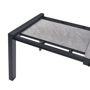 Utdragbart Matbord utomhus Binasco 90x160/220 cm - Grå/Svart - Utemöbler & utemiljö - Utebord & trädgårdsbord - Matbord utomhus