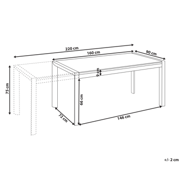 Utdragbart Matbord utomhus Binasco 90x160/220 cm - Grå/Svart - Utemöbler & utemiljö - Utebord & trädgårdsbord - Matbord utomhus