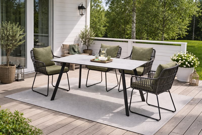 Utebord OPAL rektangulärt 160 cm - grå - Utemöbler & utemiljö - Utebord & trädgårdsbord - Matbord utomhus