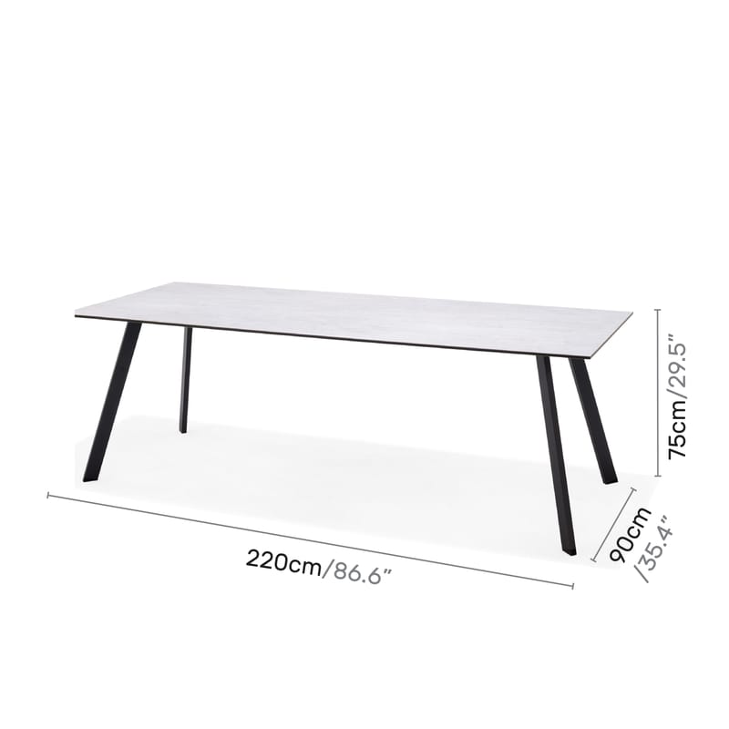 Utebord OPAL rektangulärt 220 cm - grå - Utemöbler & utemiljö - Utebord & trädgårdsbord - Matbord utomhus