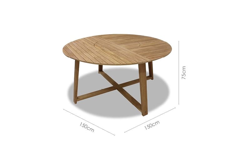 Utomhusbord Agate rund Ø 150 cm - trä - Utemöbler & utemiljö - Utebord & trädgårdsbord - Matbord utomhus