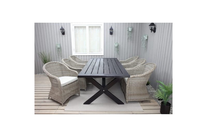 Utomhusbord Oxford 220 Svart - Svart - Utemöbler & utemiljö - Utebord & trädgårdsbord - Matbord utomhus