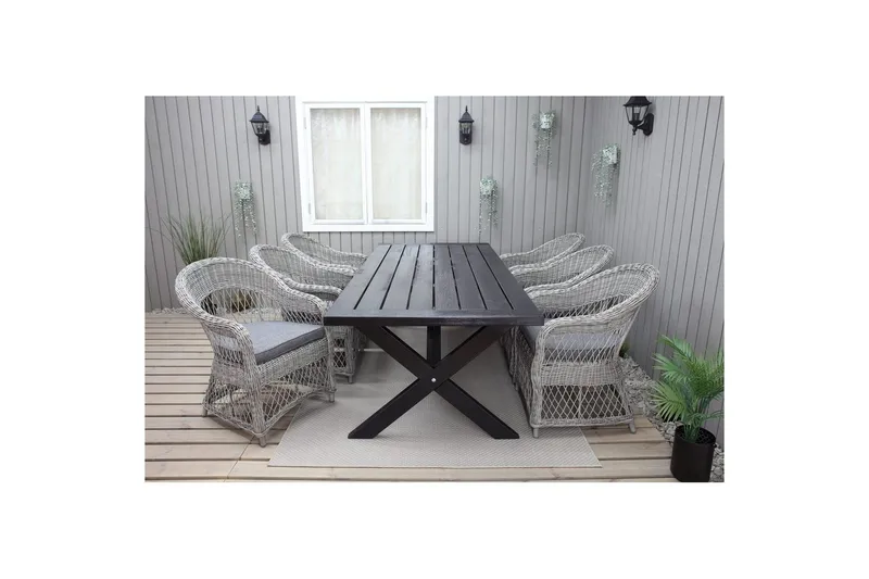 Utomhusbord Oxford 220 Svart - Svart - Utemöbler & utemiljö - Utebord & trädgårdsbord - Matbord utomhus