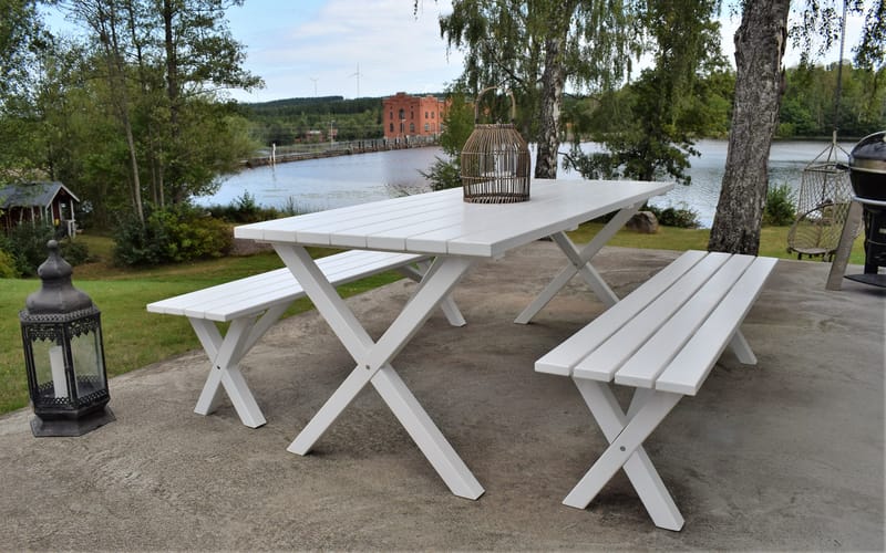 Utomhusbord Scottsdale rektangulär Vit 190 cm - Vit - Utemöbler & utemiljö - Utebord & trädgårdsbord - Matbord utomhus
