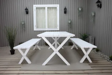 Utomhusbord Scottsdale rektangulär Vit 190 cm - Vit - Utemöbler & utemiljö - Utebord & trädgårdsbord - Matbord utomhus