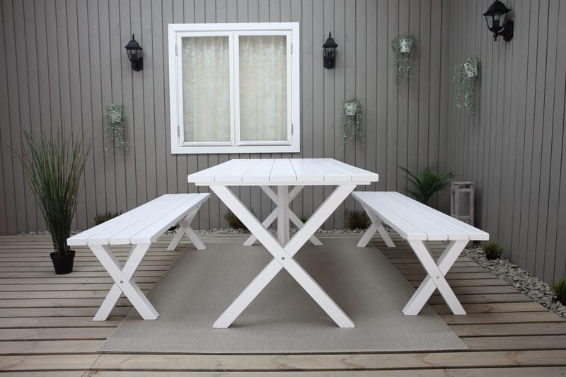 Utomhusbord Scottsdale rektangulär Vit 190 cm - Vit - Utemöbler & utemiljö - Utebord & trädgårdsbord - Matbord utomhus