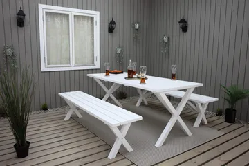 Utomhusbord Scottsdale rektangulär Vit 190 cm - Vit - Utemöbler & utemiljö - Utebord & trädgårdsbord - Matbord utomhus