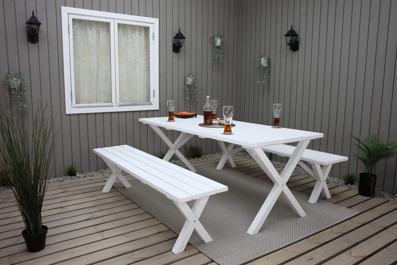 Utomhusbord Scottsdale rektangulär Vit 190 cm - Vit - Utemöbler & utemiljö - Utebord & trädgårdsbord - Matbord utomhus