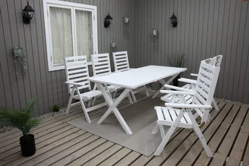 Utomhusbord Scottsdale rektangulär Vit 190 cm - Vit - Utemöbler & utemiljö - Utebord & trädgårdsbord - Matbord utomhus