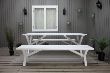 Utomhusbord Scottsdale rektangulär Vit 190 cm - Vit - Utemöbler & utemiljö - Utebord & trädgårdsbord - Matbord utomhus