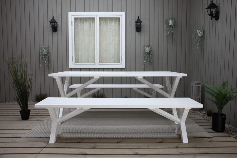Utomhusbord Scottsdale rektangulär Vit 190 cm - Vit - Utemöbler & utemiljö - Utebord & trädgårdsbord - Matbord utomhus