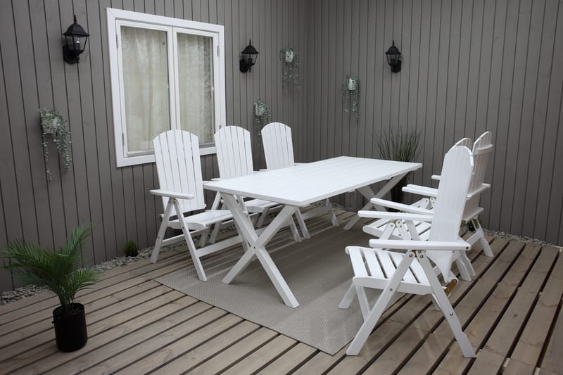 Utomhusbord Scottsdale rektangulär Vit 190 cm - Vit - Utemöbler & utemiljö - Utebord & trädgårdsbord - Matbord utomhus