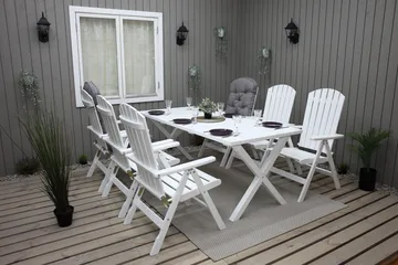 Utomhusbord Scottsdale rektangulär Vit 190 cm - Vit - Utemöbler & utemiljö - Utebord & trädgårdsbord - Matbord utomhus