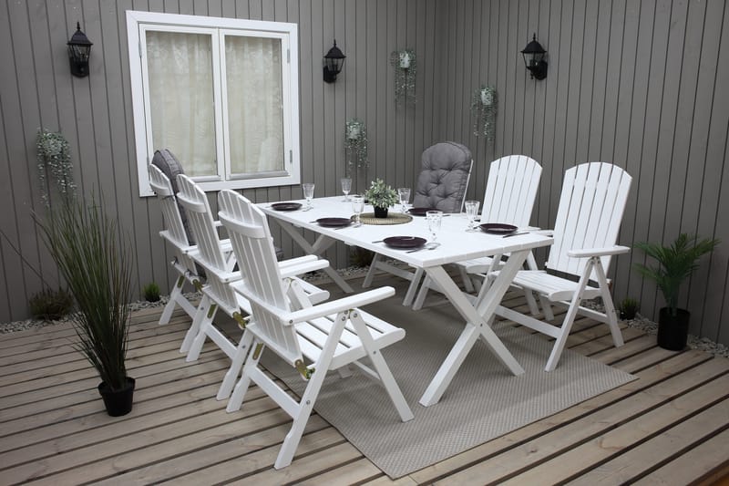 Utomhusbord Scottsdale rektangulär Vit 190 cm - Vit - Utemöbler & utemiljö - Utebord & trädgårdsbord - Matbord utomhus