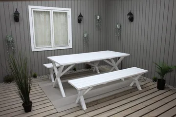 Utomhusbord Scottsdale rektangulär Vit 190 cm - Vit - Utemöbler & utemiljö - Utebord & trädgårdsbord - Matbord utomhus