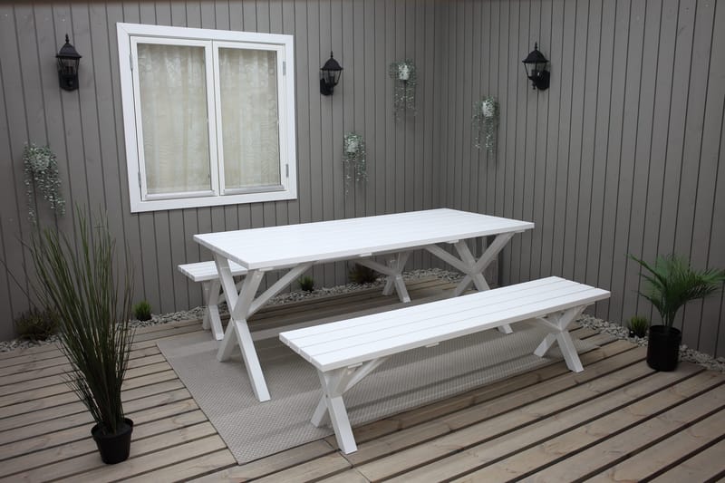 Utomhusbord Scottsdale rektangulär Vit 190 cm - Vit - Utemöbler & utemiljö - Utebord & trädgårdsbord - Matbord utomhus
