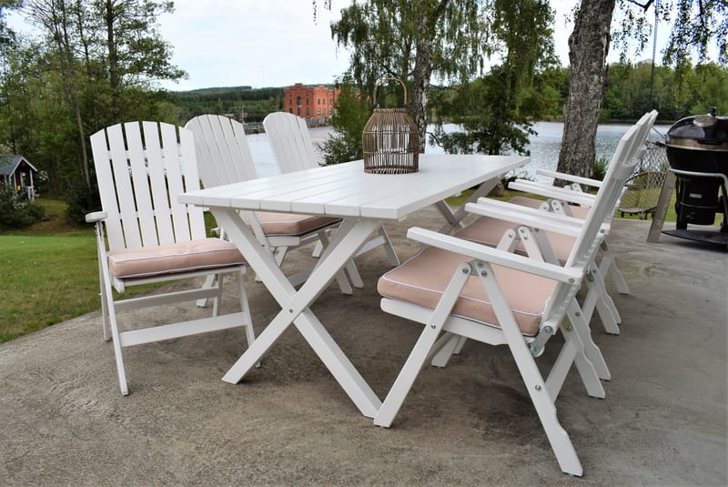 Utomhusbord Scottsdale rektangulär Vit 190 cm - Vit - Utemöbler & utemiljö - Utebord & trädgårdsbord - Matbord utomhus