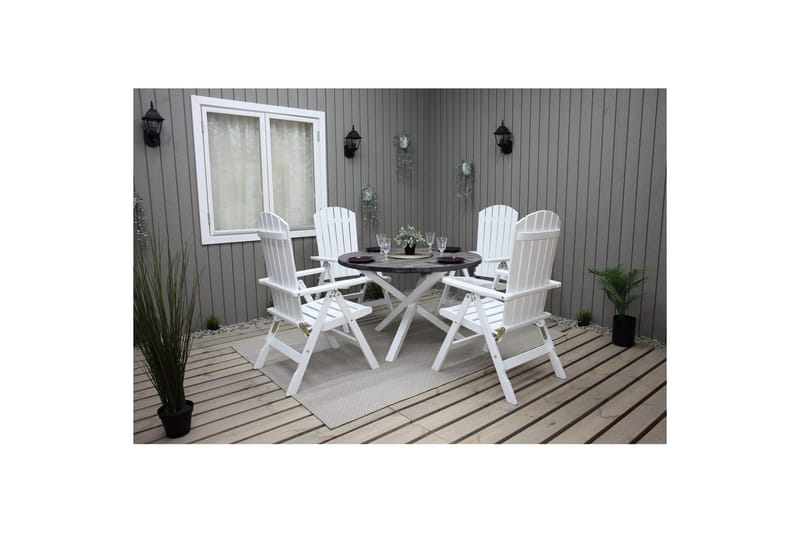 Utomhusbord Scottsdale Runt - Shabby Chic Grå med Vita ben - Utemöbler & utemiljö - Utebord & trädgårdsbord - Matbord utomhus