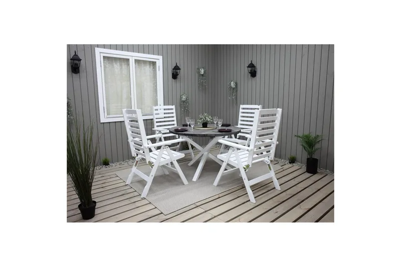 Utomhusbord Scottsdale Runt - Shabby Chic Grå med Vita ben - Utemöbler & utemiljö - Utebord & trädgårdsbord - Matbord utomhus