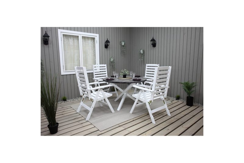 Utomhusbord Scottsdale Runt - Shabby Chic Grå med Vita ben - Utemöbler & utemiljö - Utebord & trädgårdsbord - Matbord utomhus