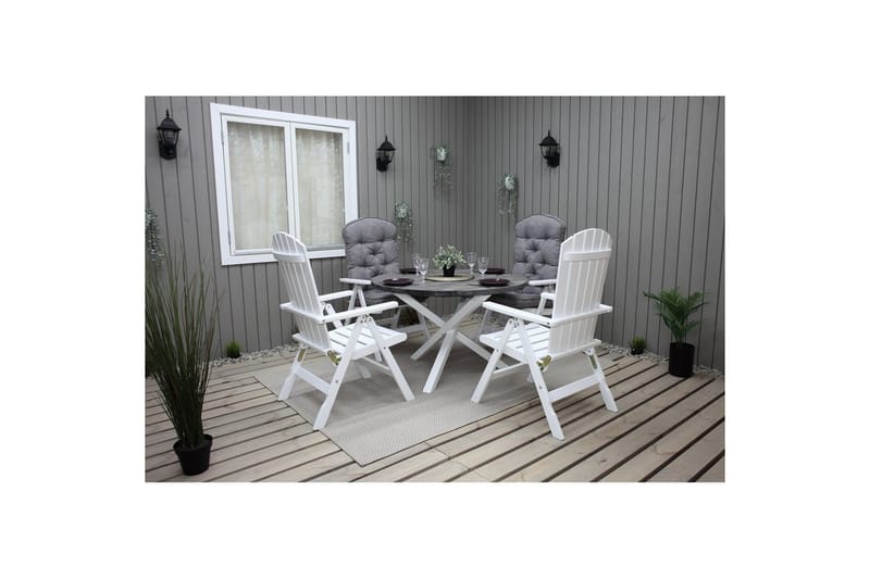 Utomhusbord Scottsdale Runt - Shabby Chic Grå med Vita ben - Utemöbler & utemiljö - Utebord & trädgårdsbord - Matbord utomhus