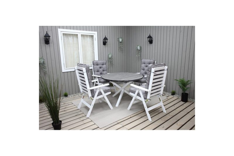 Utomhusbord Scottsdale Runt - Shabby Chic Grå med Vita ben - Utemöbler & utemiljö - Utebord & trädgårdsbord - Matbord utomhus