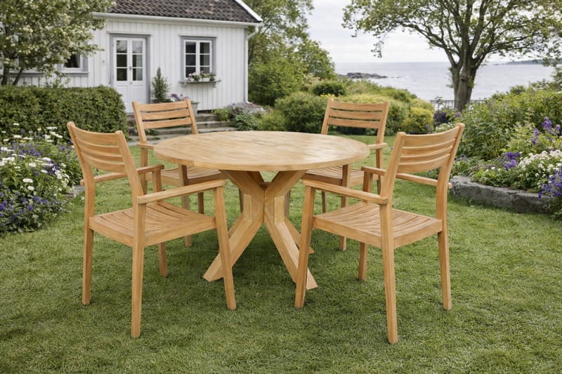 Utomhusbord Toscana bord Ø140 cm - trä - Utemöbler & utemiljö - Utebord & trädgårdsbord - Matbord utomhus