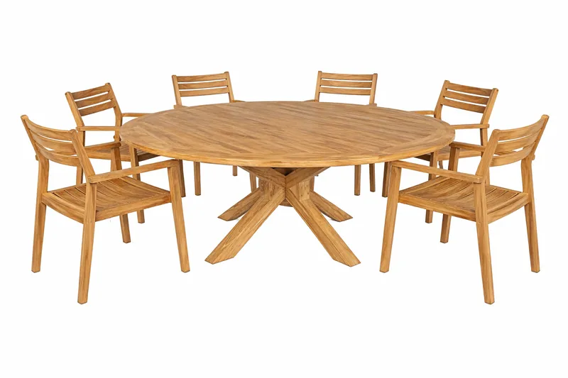 Utomhusbord Toscana bord Ø180 cm - naturligt färgad - Utemöbler & utemiljö - Utebord & trädgårdsbord - Matbord utomhus