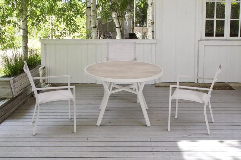 Utomhusbord Palermo rund Ø110 cm - grå/beige - Utemöbler & utemiljö - Utebord & trädgårdsbord - Matbord utomhus