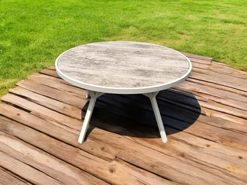 Utomhusbord Palermo rund Ø130 cm - grå/beige - Utemöbler & utemiljö - Utebord & trädgårdsbord - Matbord utomhus