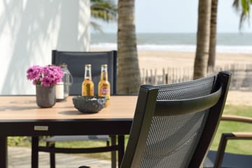 Utomhusbord Panama 90 cm - trä/svart - Utemöbler & utemiljö - Utebord & trädgårdsbord - Matbord utomhus