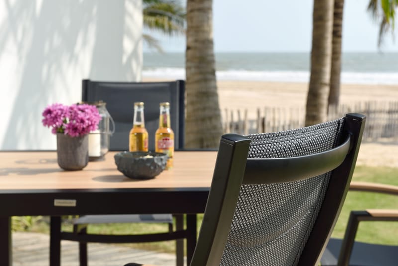 Utomhusbord Panama 90 cm - trä/svart - Utemöbler & utemiljö - Utebord & trädgårdsbord - Matbord utomhus