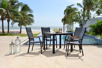 Utomhusbord Panama 90 cm - trä/svart - Utemöbler & utemiljö - Utebord & trädgårdsbord - Matbord utomhus